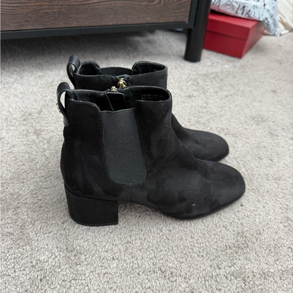 Black suede boots